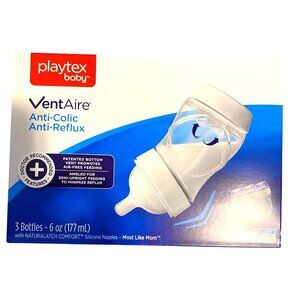 Playtex Baby VentAire Anti-Colic Anti-Reflux Bottles With Naturalatch Comfort Si